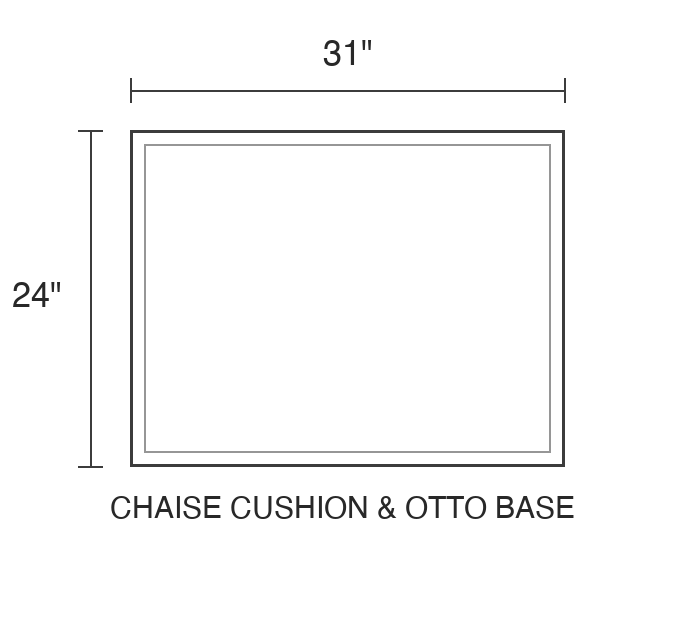 Chaise Cushion & Otto Base diagram — 31 x 24 in