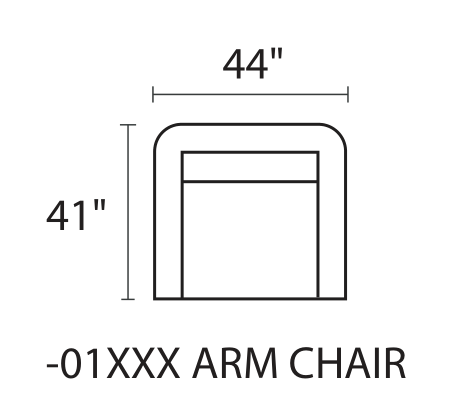 Arm Chair diagram — 43 x 42 in