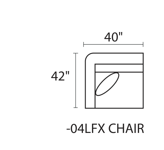 LAF Chair diagram — 40 x 42 in