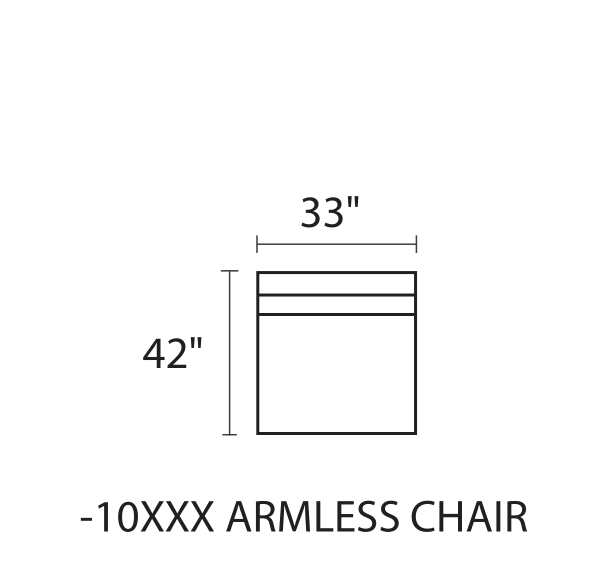Armless Chair diagram — 33 x 42 in