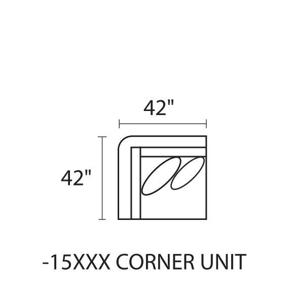 Square Corner Unit diagram — 42 x 42 in