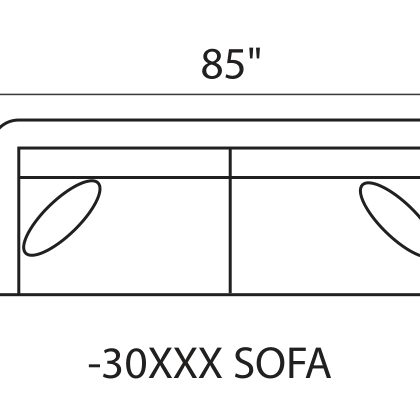 Sofa diagram — 85 x 42 in