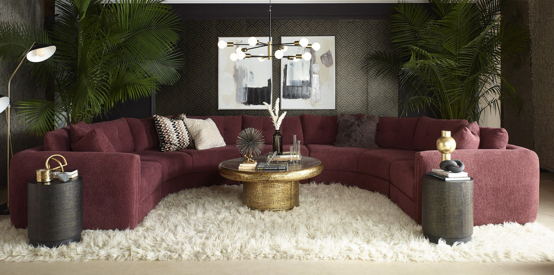 DEONO wraparound sectional in a styled living room, lifestyle hero