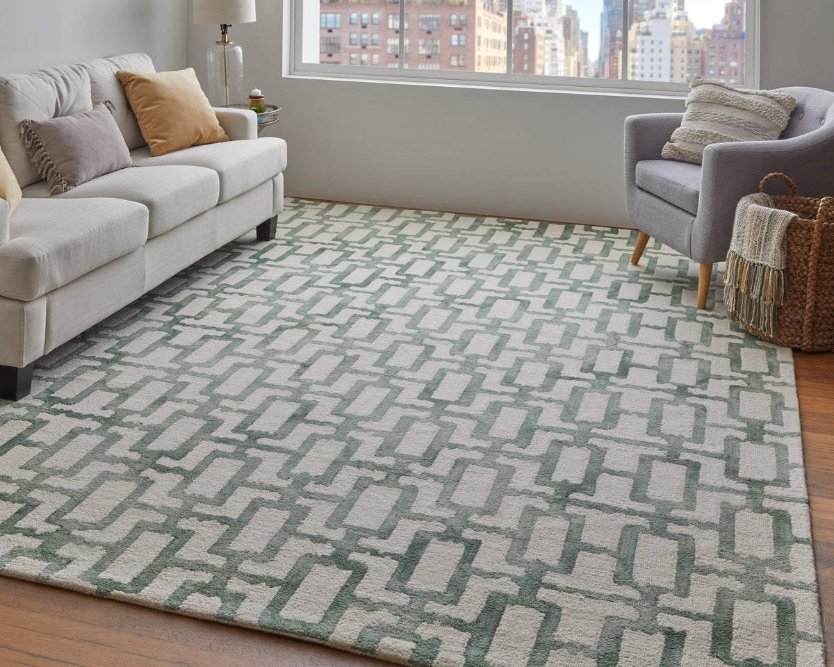 Lorrain 8919F Green/Ivory Rug by Feizy