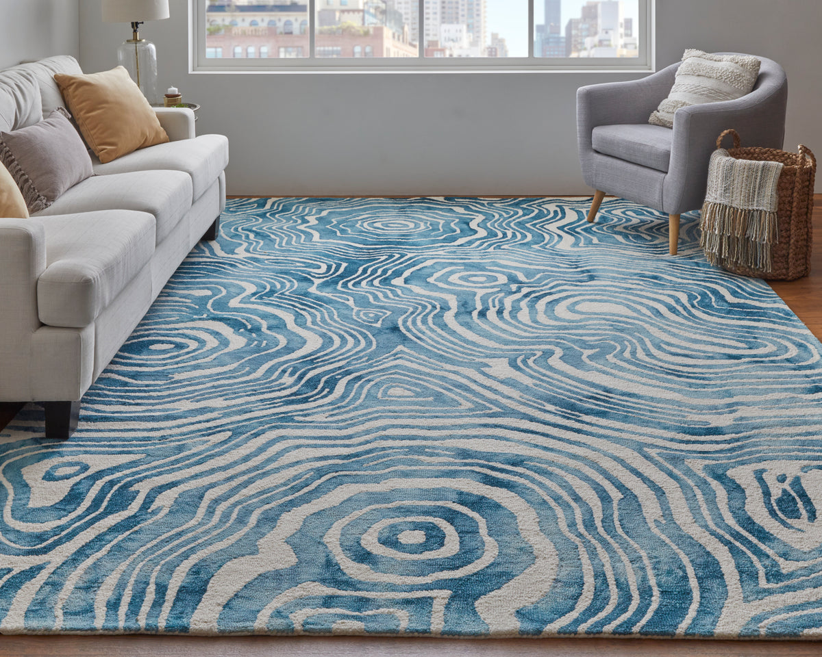 Lorrain 8920F Blue/Ivory Rug by Feizy