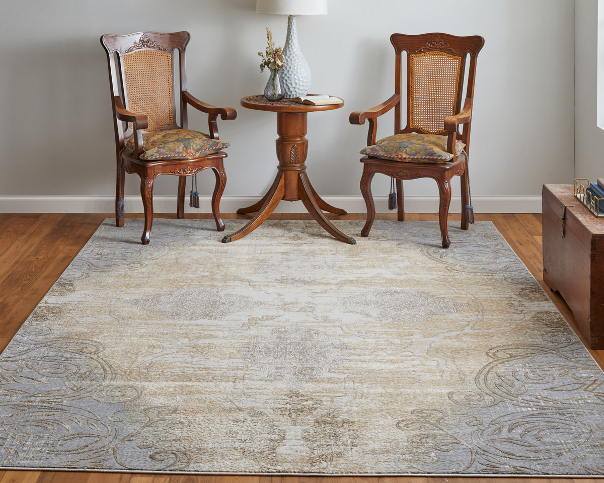 Celene 39L1F Beige/Gray Rug by Feizy