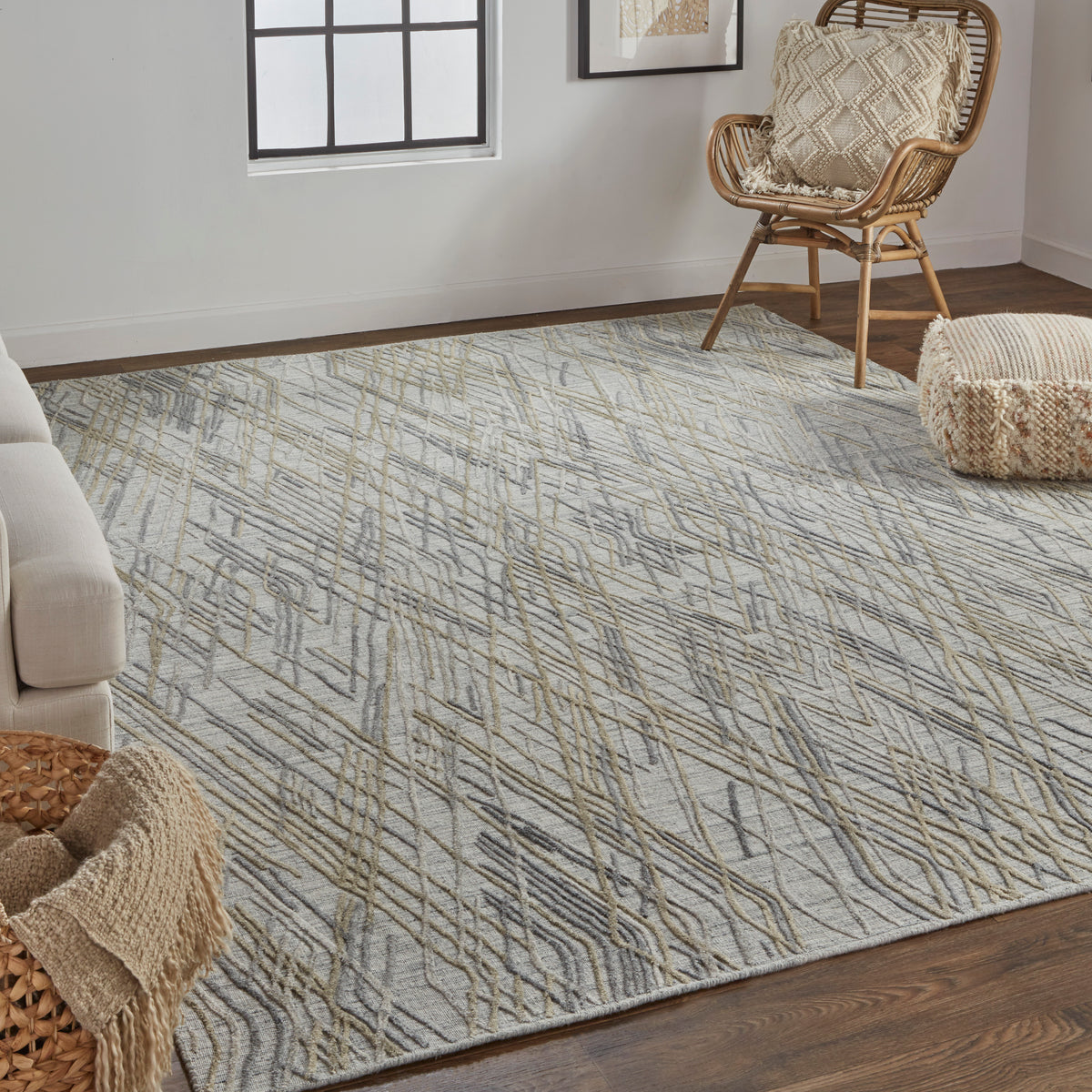 Elias 6589F Silver Rug by Feizy