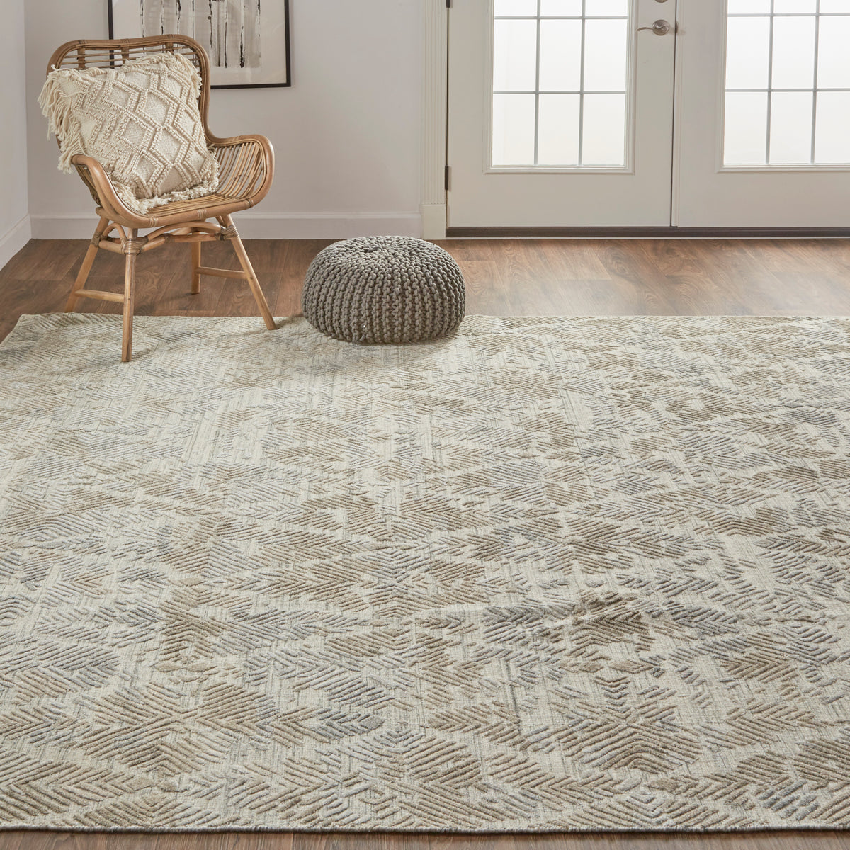 Elias 6718F Gray/Brown Rug by Feizy