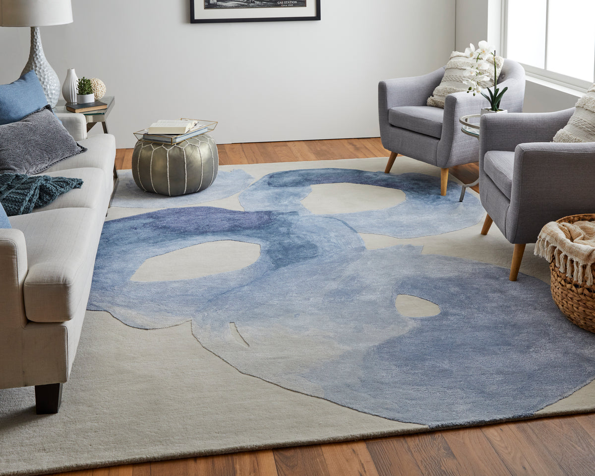 Anya 8887F Blue Rug by Feizy