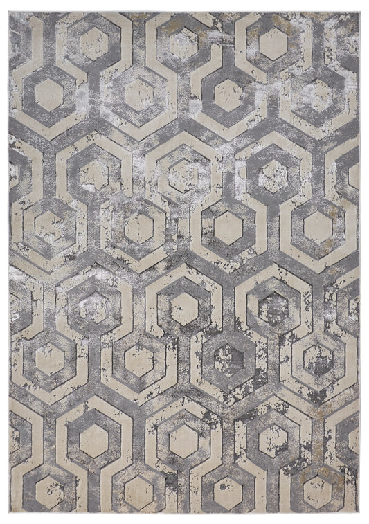 Micah 3046F Beige/Gray Rug by Feizy
