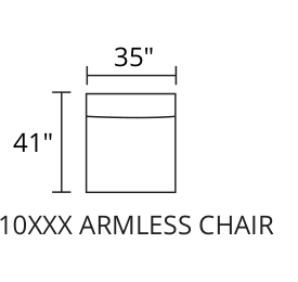 Armless Chair diagram — 35 x 41 in