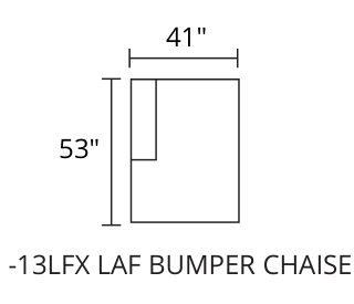 LAF Bumper Chaise diagram — 41 x 53 in
