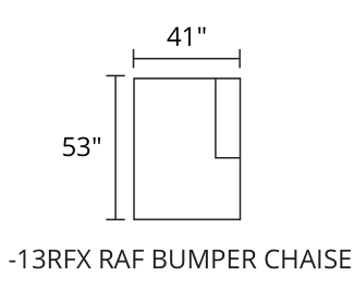 RAF Bumper Chaise diagram — 41 x 53 in