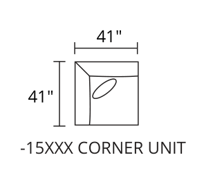 Corner Unit diagram — 41 x 41 in