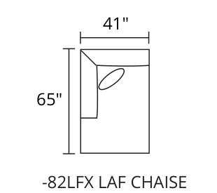 LAF Chaise diagram — 41 x 65 in
