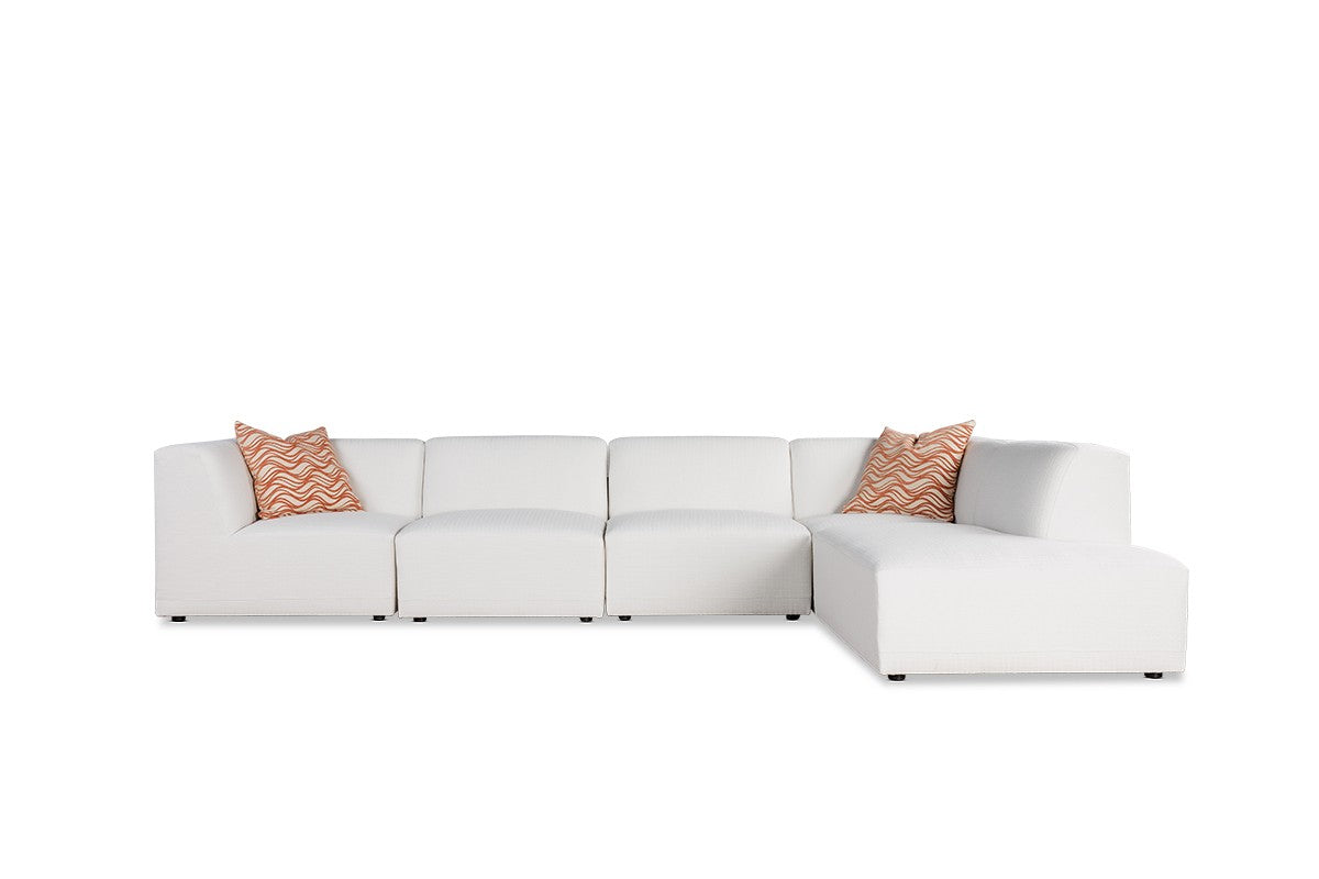 FINSBURY sectional in white, front view