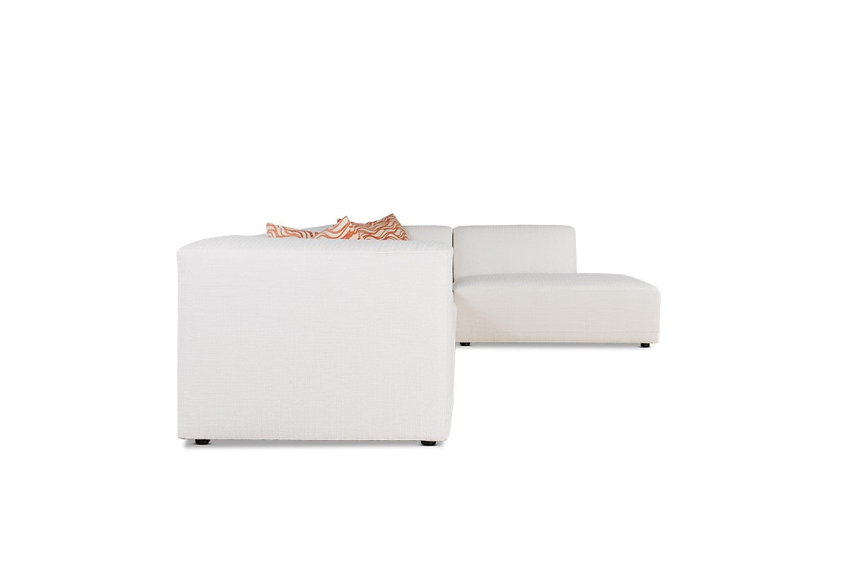 FINSBURY sectional in white, side profile