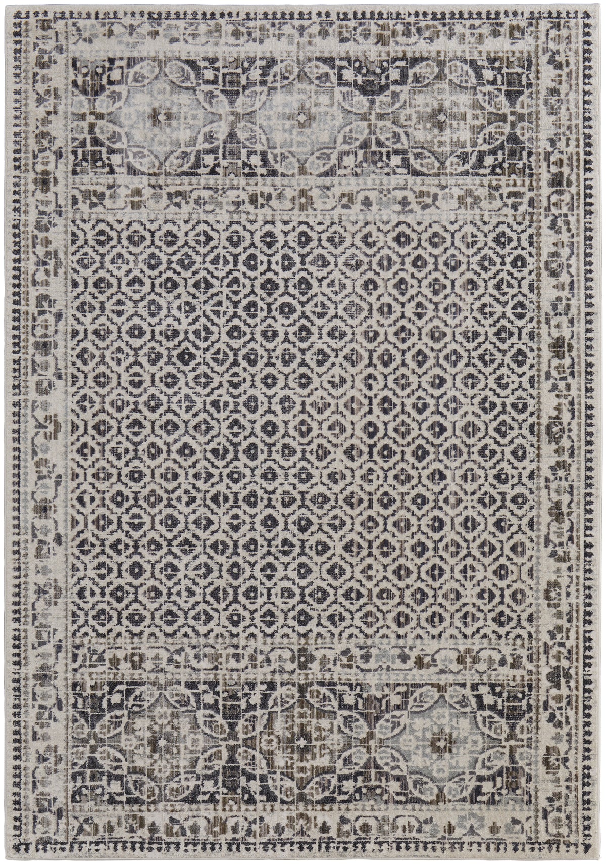 Kano 3874F Gray/Ivory Rug by Feizy