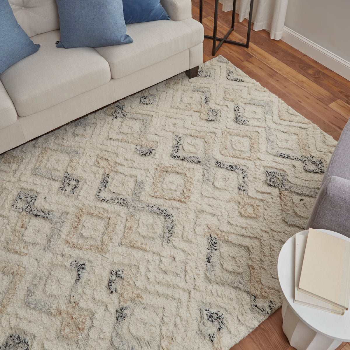 Anica 8004F Ivory/Blue Rug by Feizy