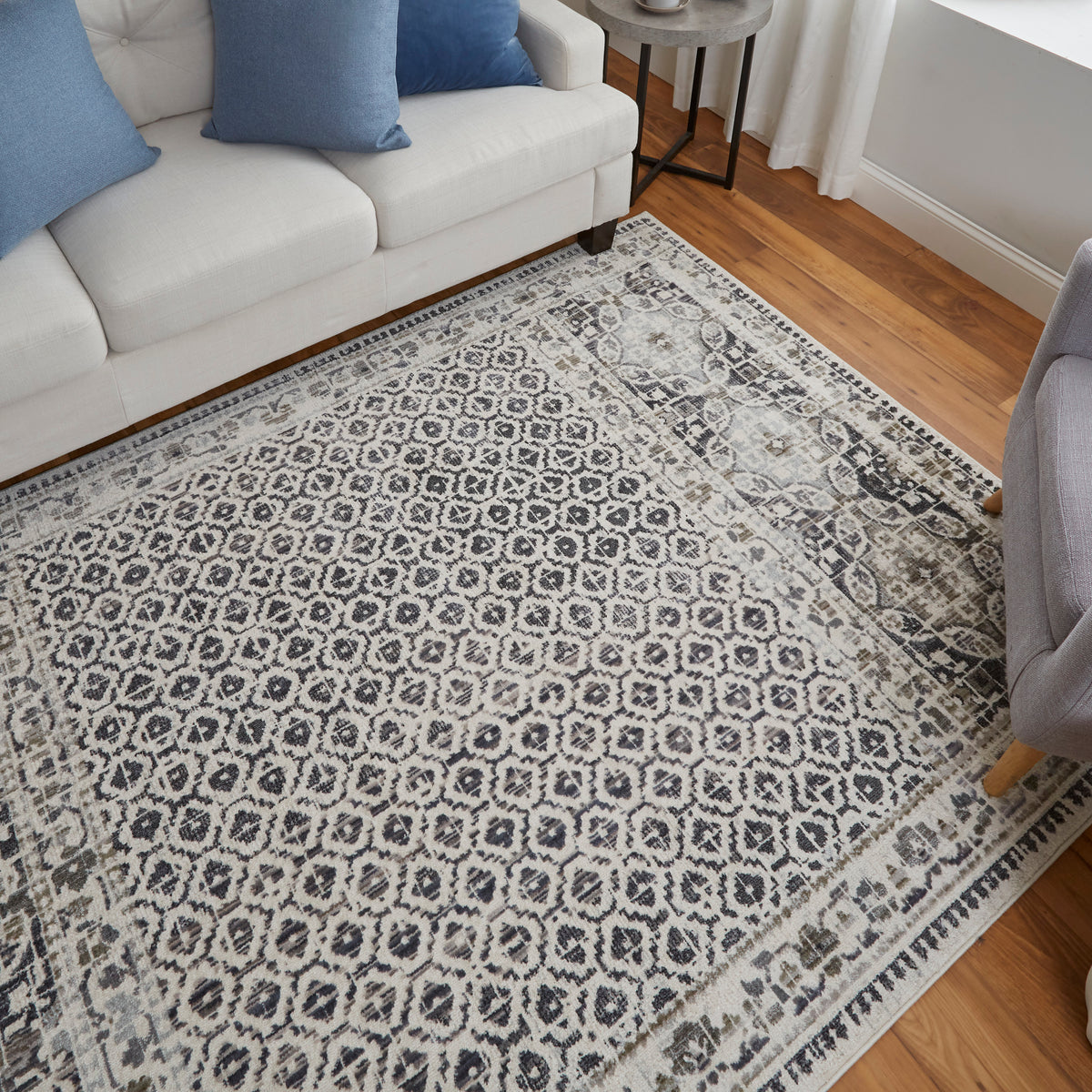 Kano 3874F Gray/Ivory Rug by Feizy