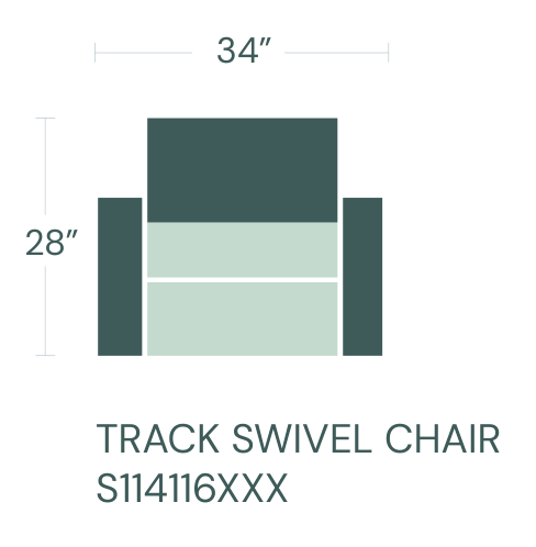 FORMATION Track Arm Swivel Chair dimensions