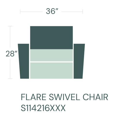 FORMATION Flared Arm Swivel Chair dimensions