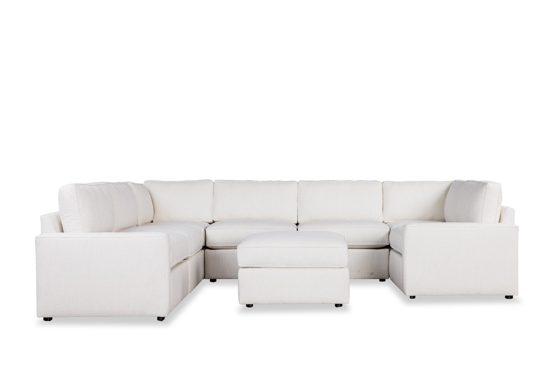 FORMATION 8-piece U-shaped sectional in ivory fabric
