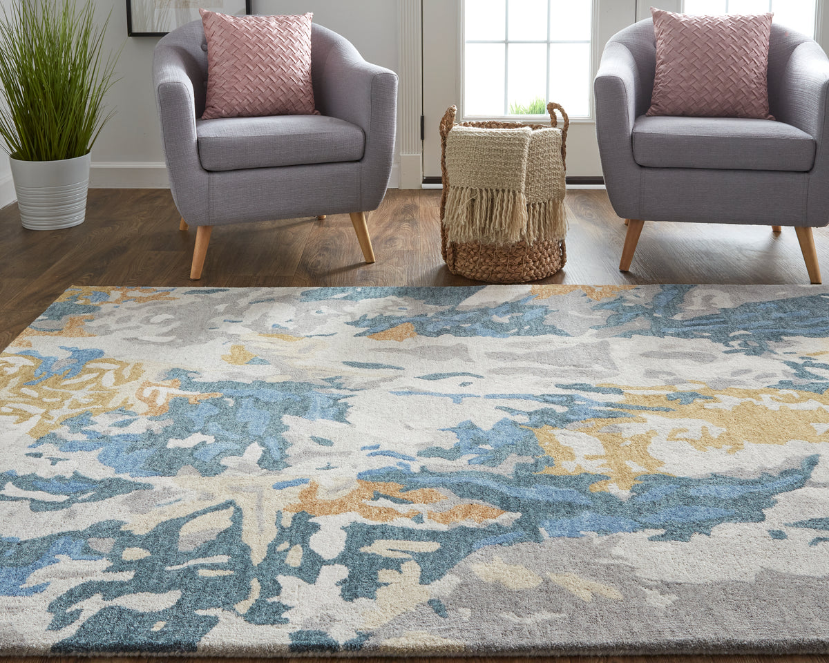 Everley 8645F Gray/Multi Rug by Feizy