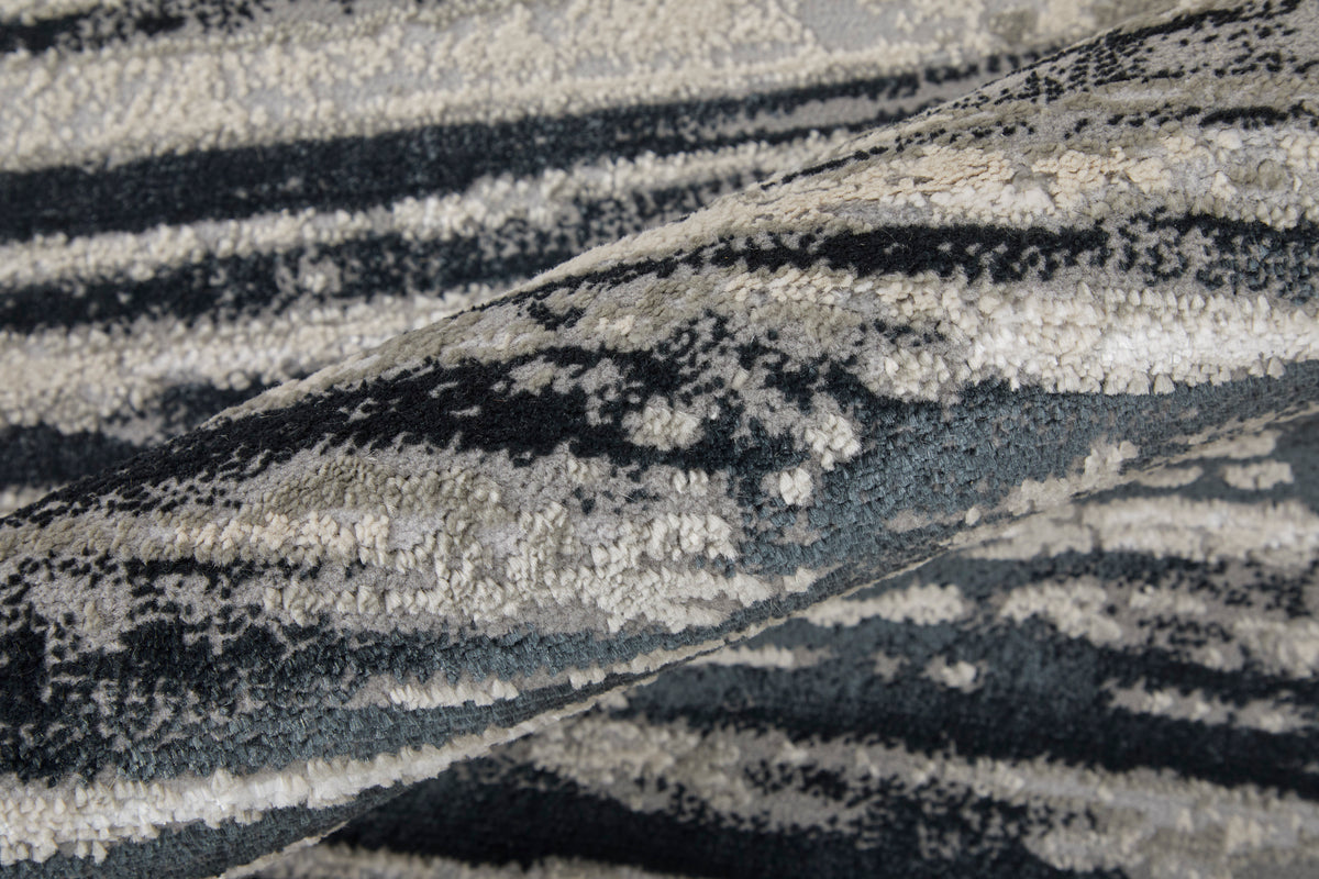 Micah 39LRF Black/Silver Rug by Feizy