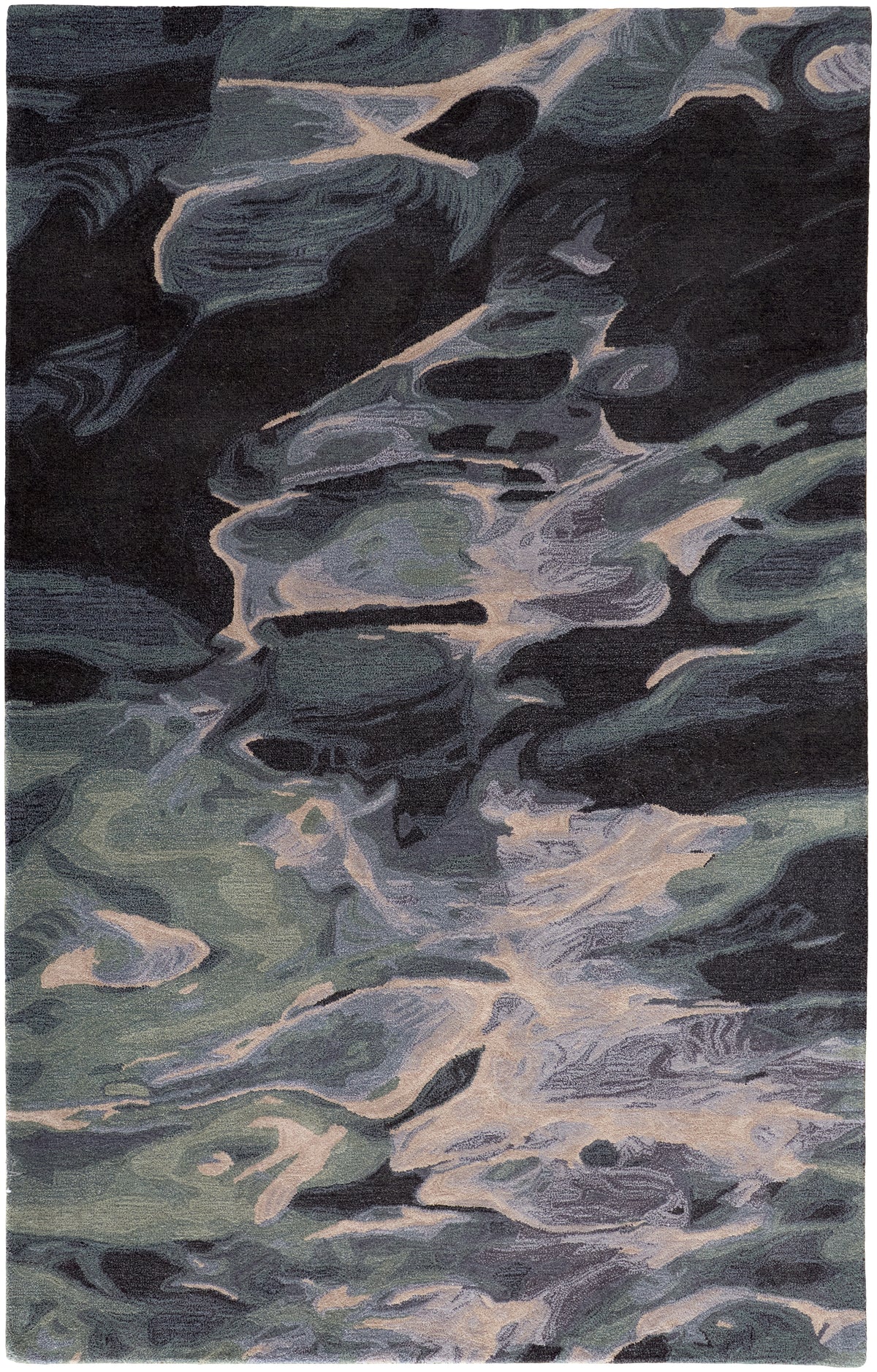 Amira 8635F Green/Blue Rug by Feizy