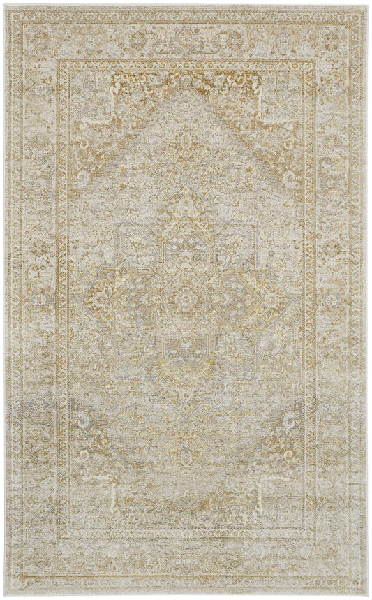 Aura 3734F Brown/Gold Rug by Feizy