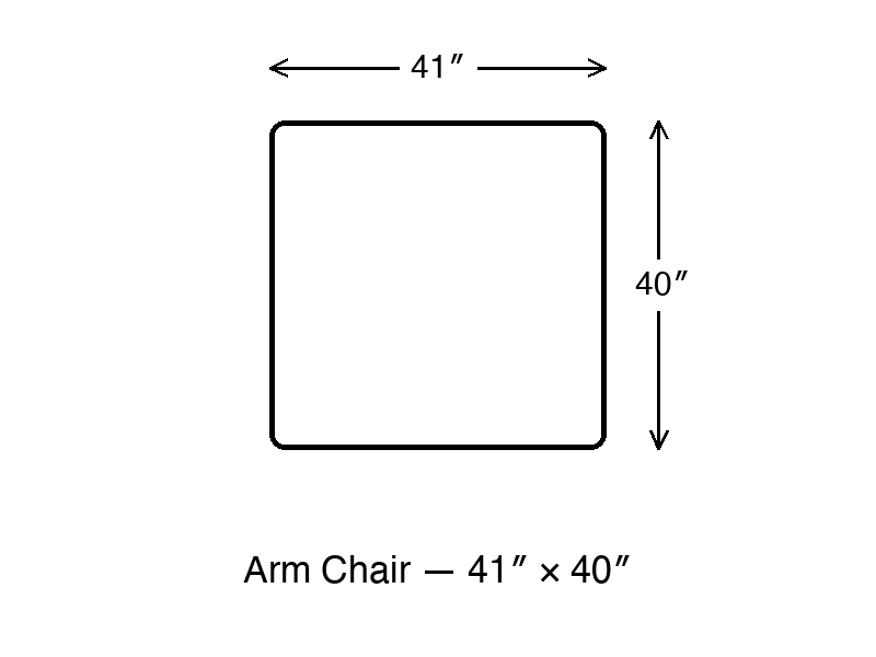 Arm Chair dimension diagram 41 x 40