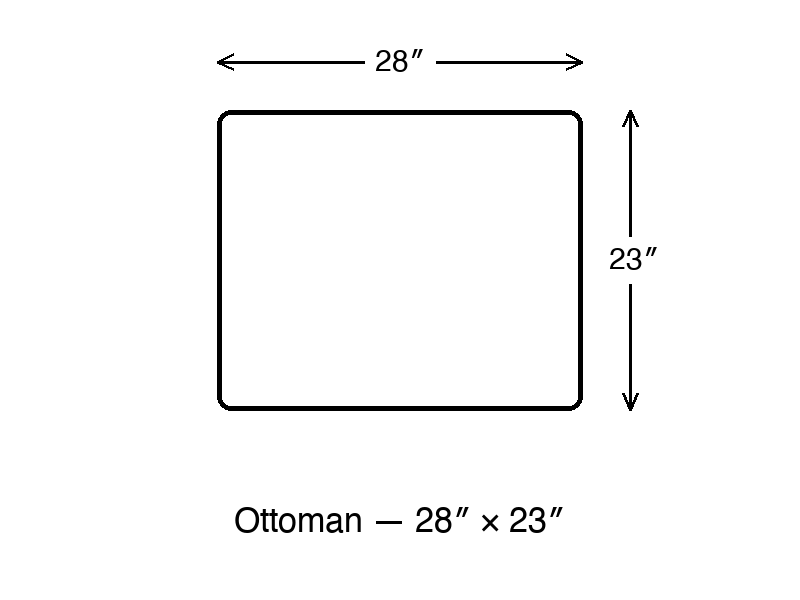 Ottoman dimension diagram 28 x 23