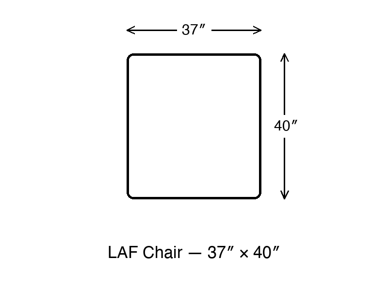 LAF Chair dimension diagram 37 x 40