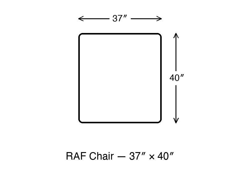 RAF Chair dimension diagram 37 x 40