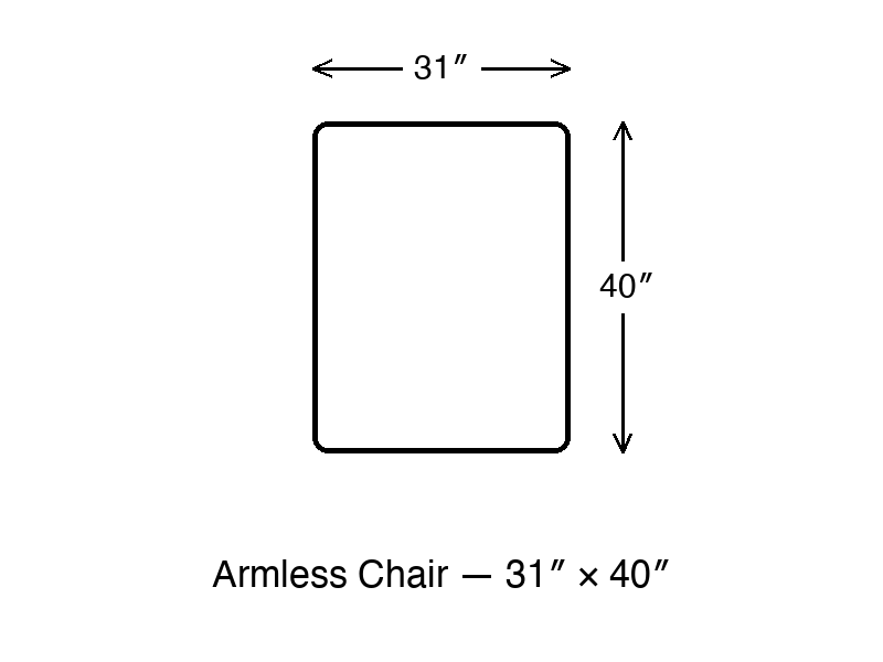 Armless Chair dimension diagram 31 x 40