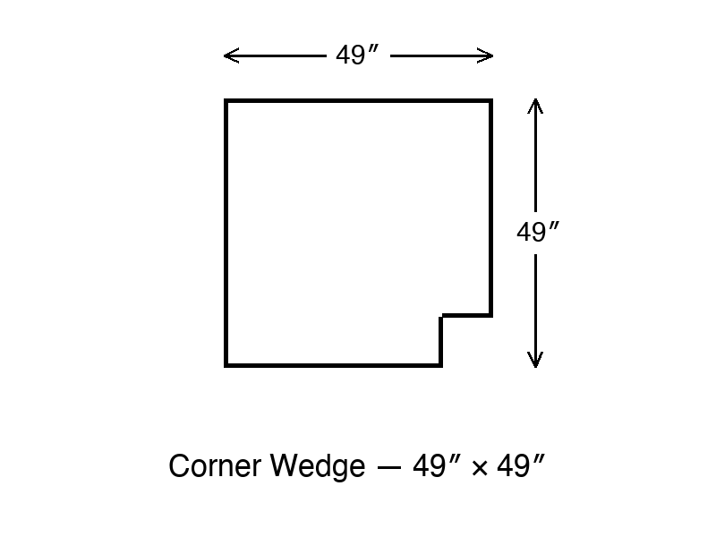 Corner Wedge dimension diagram 49 x 49