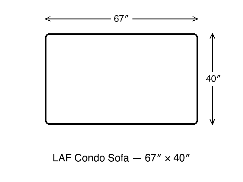 LAF Condo Sofa dimension diagram 67 x 40