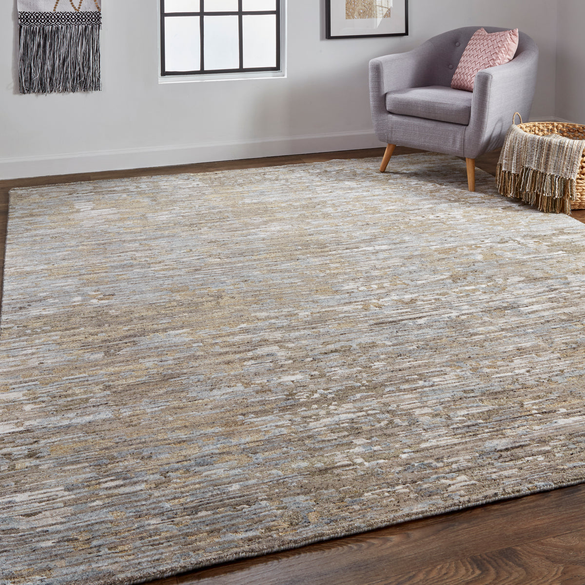 Conroe 6822F Brown/Multi Rug by Feizy