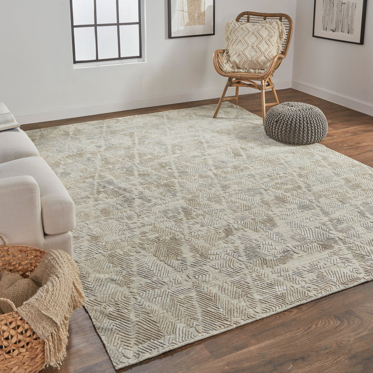 Elias 6718F Gray/Brown Rug by Feizy