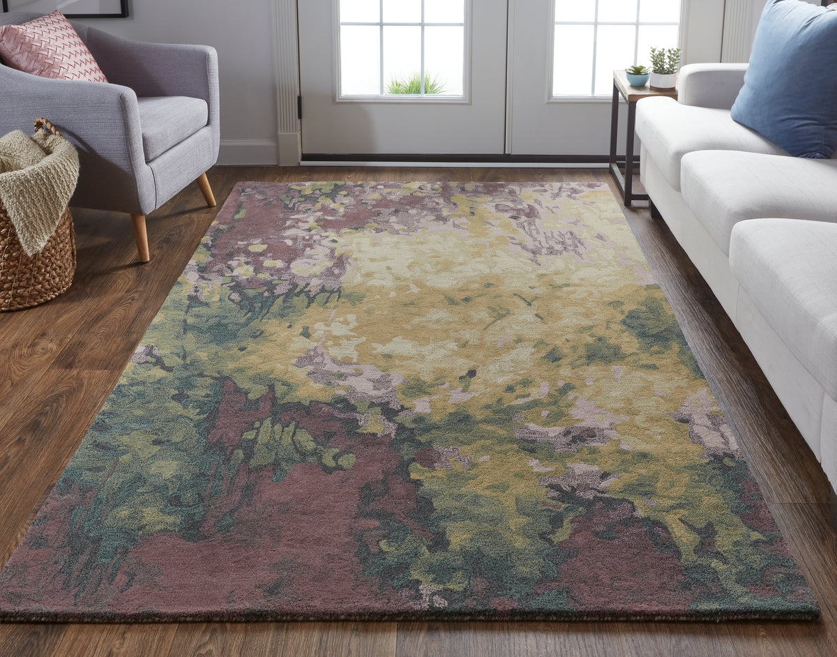 Amira 8633F Purple/Green Rug by Feizy