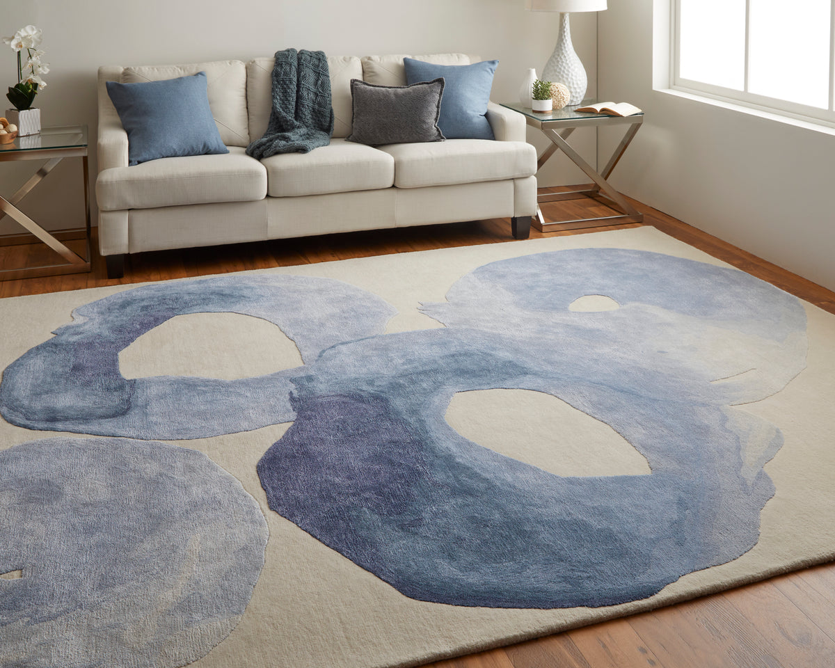 Anya 8887F Blue Rug by Feizy