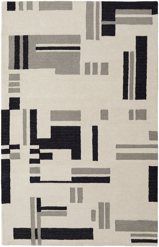 Maguire 8903F Ivory/Black Rug by Feizy