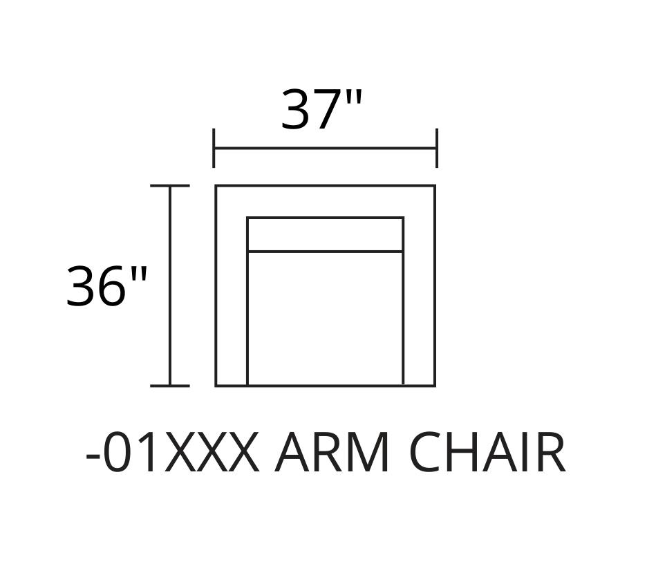 Arm Chair diagram — 37 x 36 in