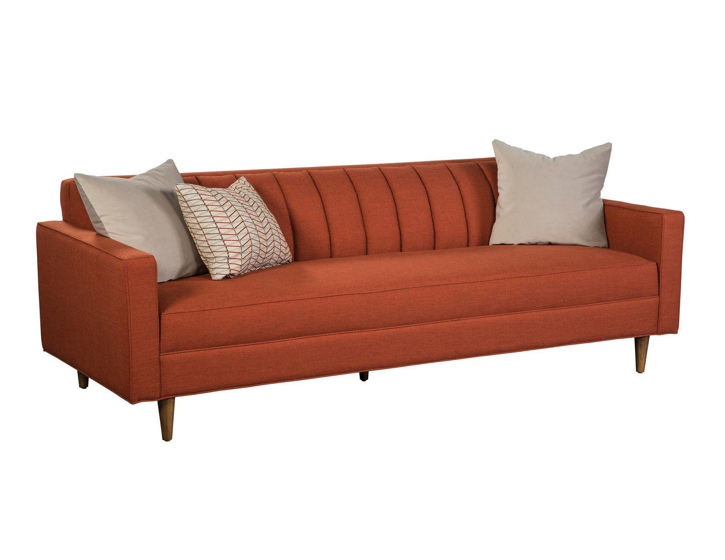 JACE sofa, angled view, channel-tufted back
