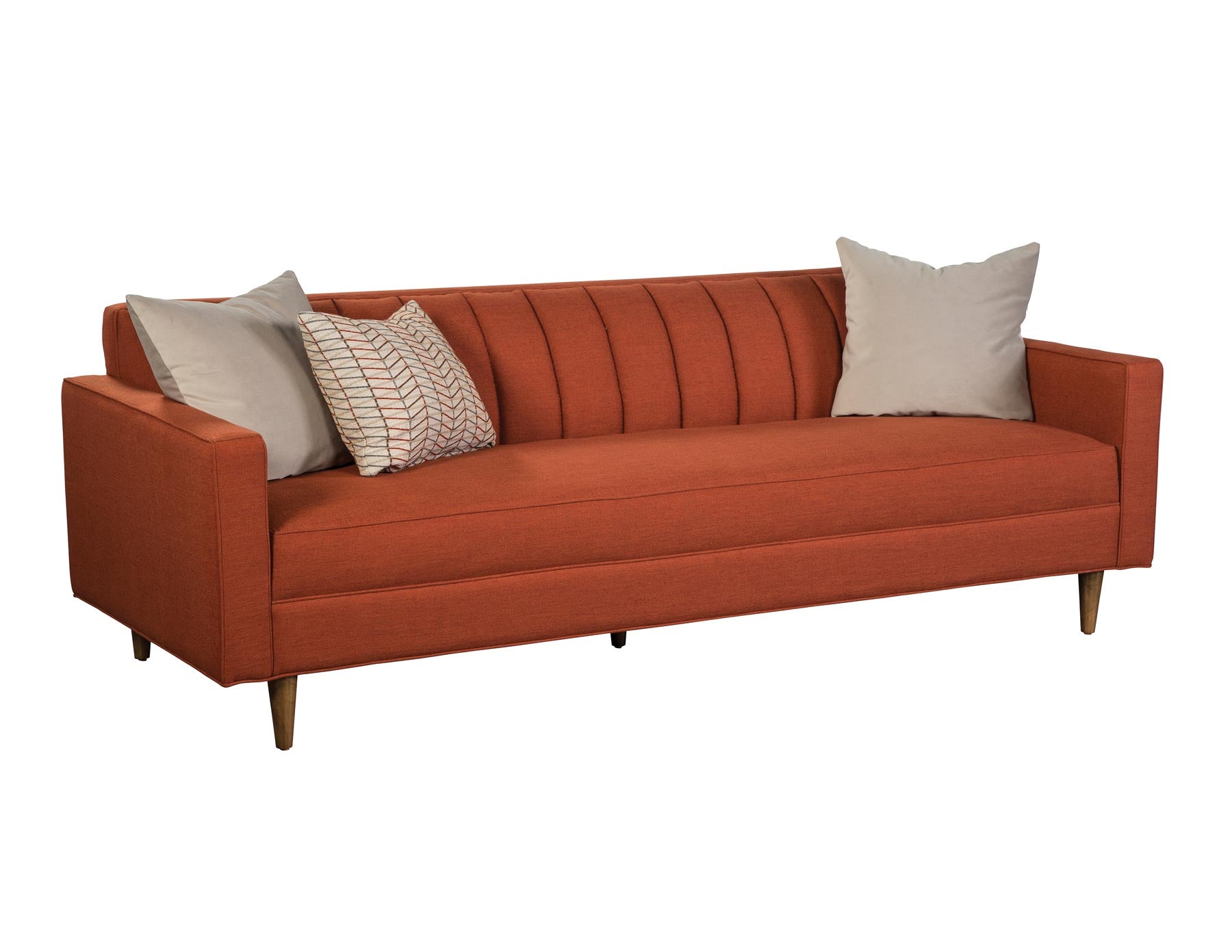 JACE sofa, angled view, channel-tufted back