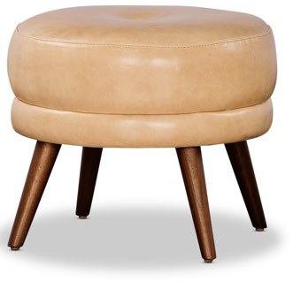 Bibi Leather Footstool | JL Collection