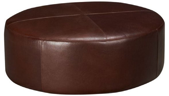 Cologne Round Leather Cocktail Ottoman | JL Collection