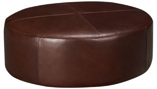 Cologne Round Leather Cocktail Ottoman | JL Collection