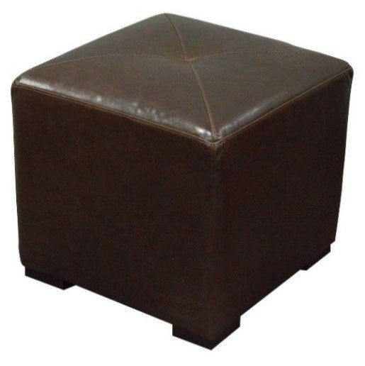 Mia Leather Cube Footstool | JL Collection